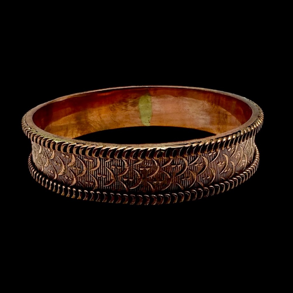 Solid Copper Bangle With Lapis Lazuli Stones - image 4
